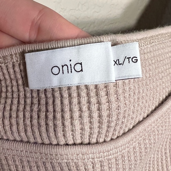 Onia By ANTHROPOLOGIE | Waffle Knit Bralette Bra Crop Women’s Taupe Tan Cream - Picture 7 of 16